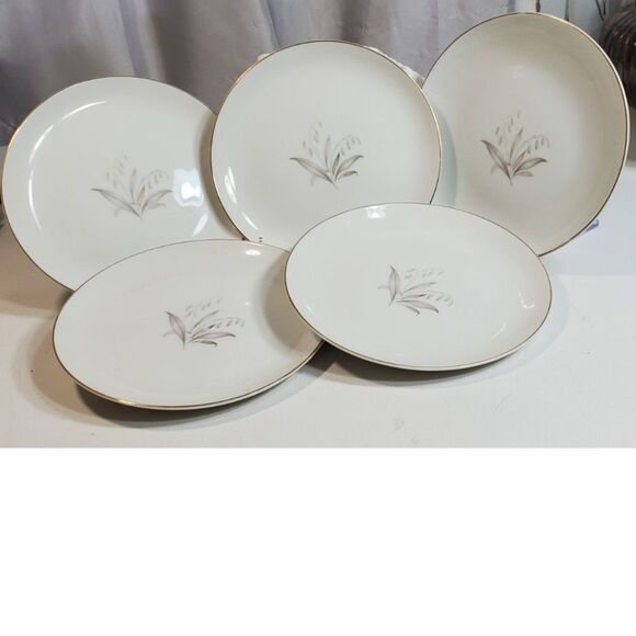 Kayson's Fine China Dessert Plates Golden Rhapsody ~Vintage~ 1961 - Picture 1 of 4